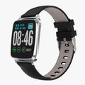 M8 smart bracelet in black showing zinc alloy body and touch screen on a wrist.