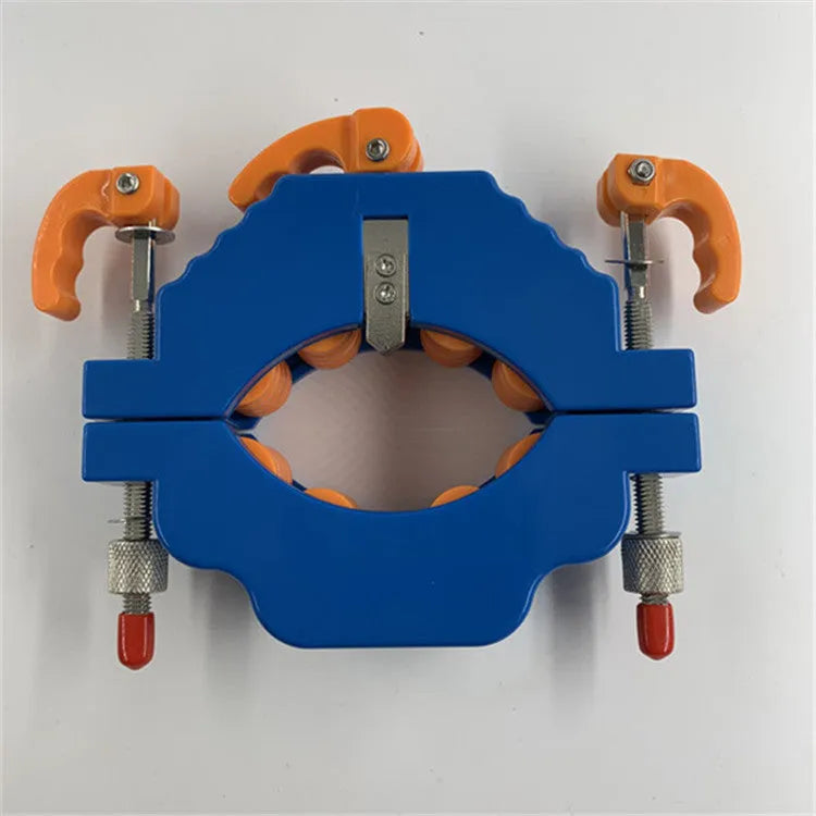 Yellow bottle cutter tool for cutting glass bottles, showing adjustable mechanism and stainless steel blade.