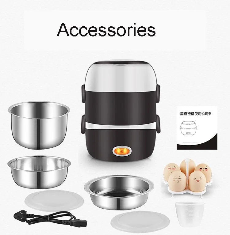 USB-powered multi-function lunch box heater in two-layer and three-layer sizes