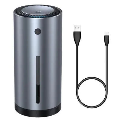 Black aluminium alloy car diffuser humidifier with USB cable
