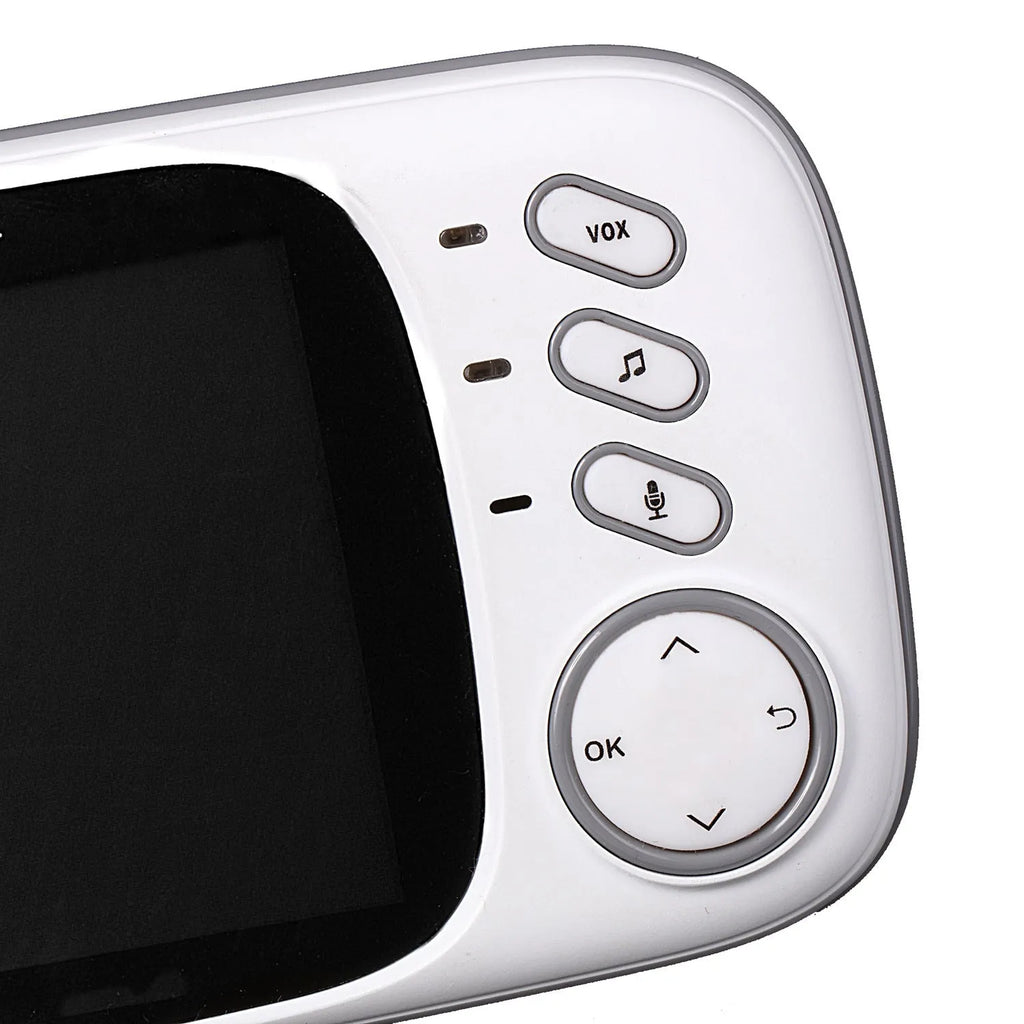 VB603 digital wireless baby monitor with parent unit showing 3.2-inch colour screen and separate camera unit.