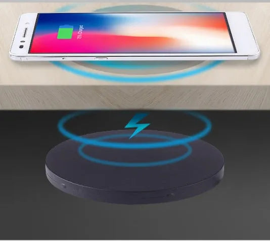 Round 60mm wireless phone charger for hidden installation in desks and tables