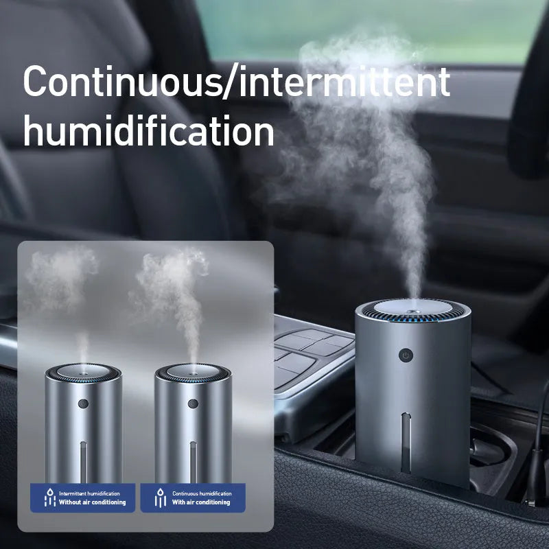 Black aluminium alloy car diffuser humidifier with USB cable