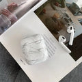 White Marble hard PC protective case cover for Apple AirPods 1 and 2 charging box.