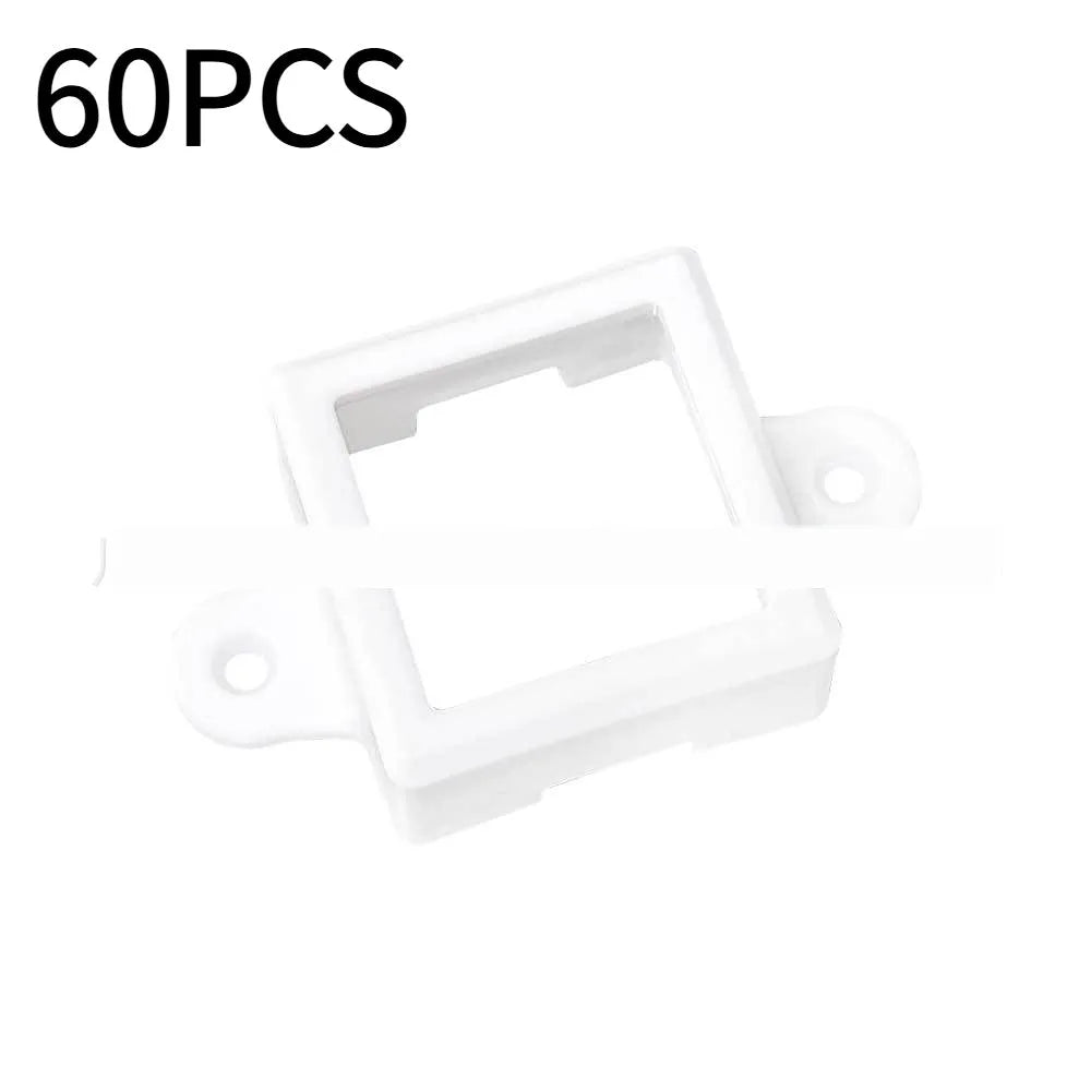 Small white plastic lampshade for LED light bracket, shown next to a ruler showing 1.7cm and 6cm dimensions.