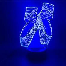 Ballet 3D LED night light with remote control showing seven colour gradient on acrylic board with ABS base