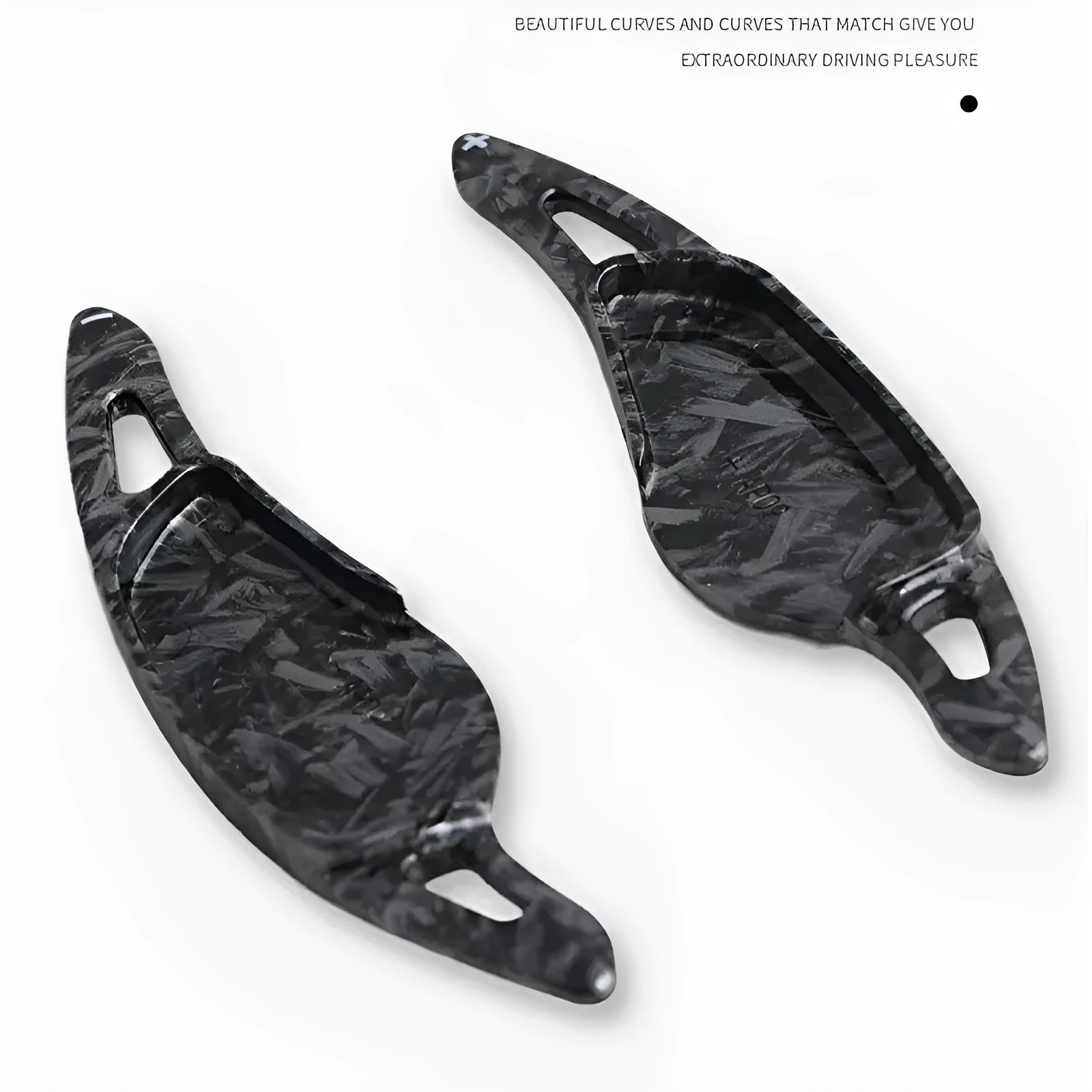 Carbon fibre pattern steering wheel paddle shift modification kit for car interior customisation