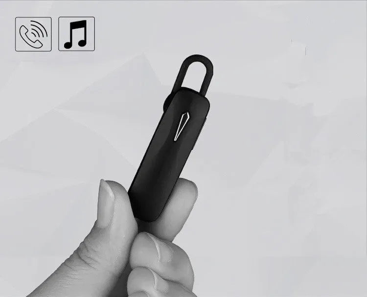 M163 Bluetooth car headset in black and white colour options with call and music controls