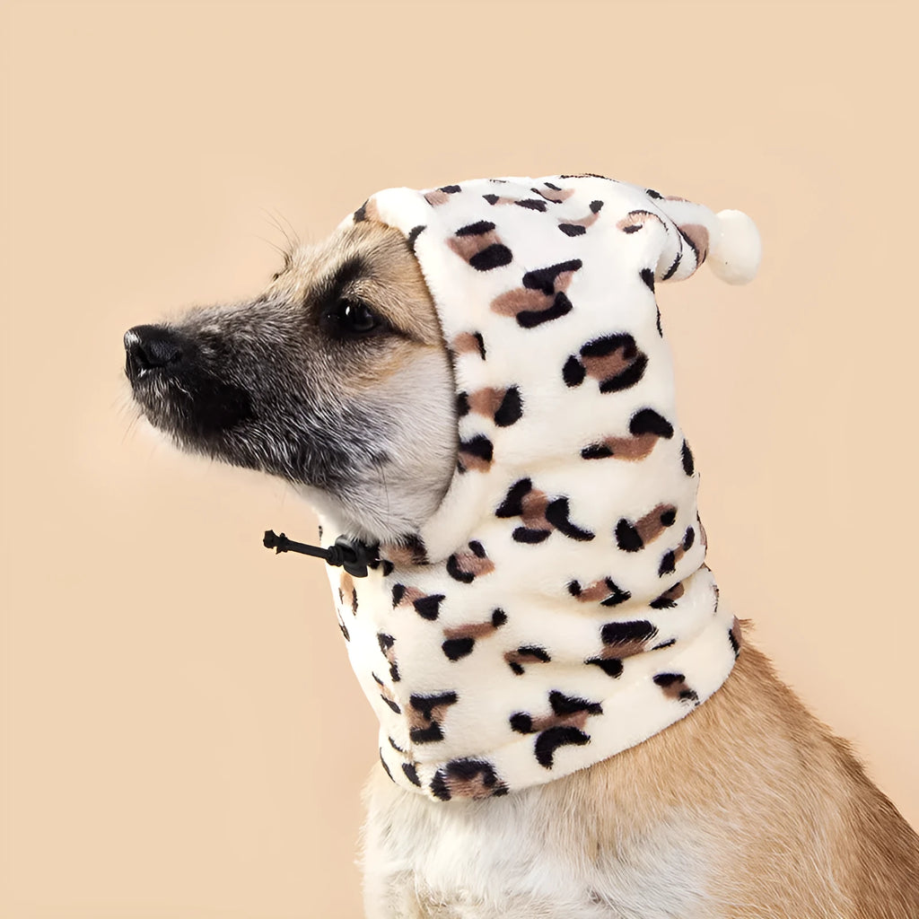 Bear headdress rabbit ears pet hat for dogs and cats in leopard print colour