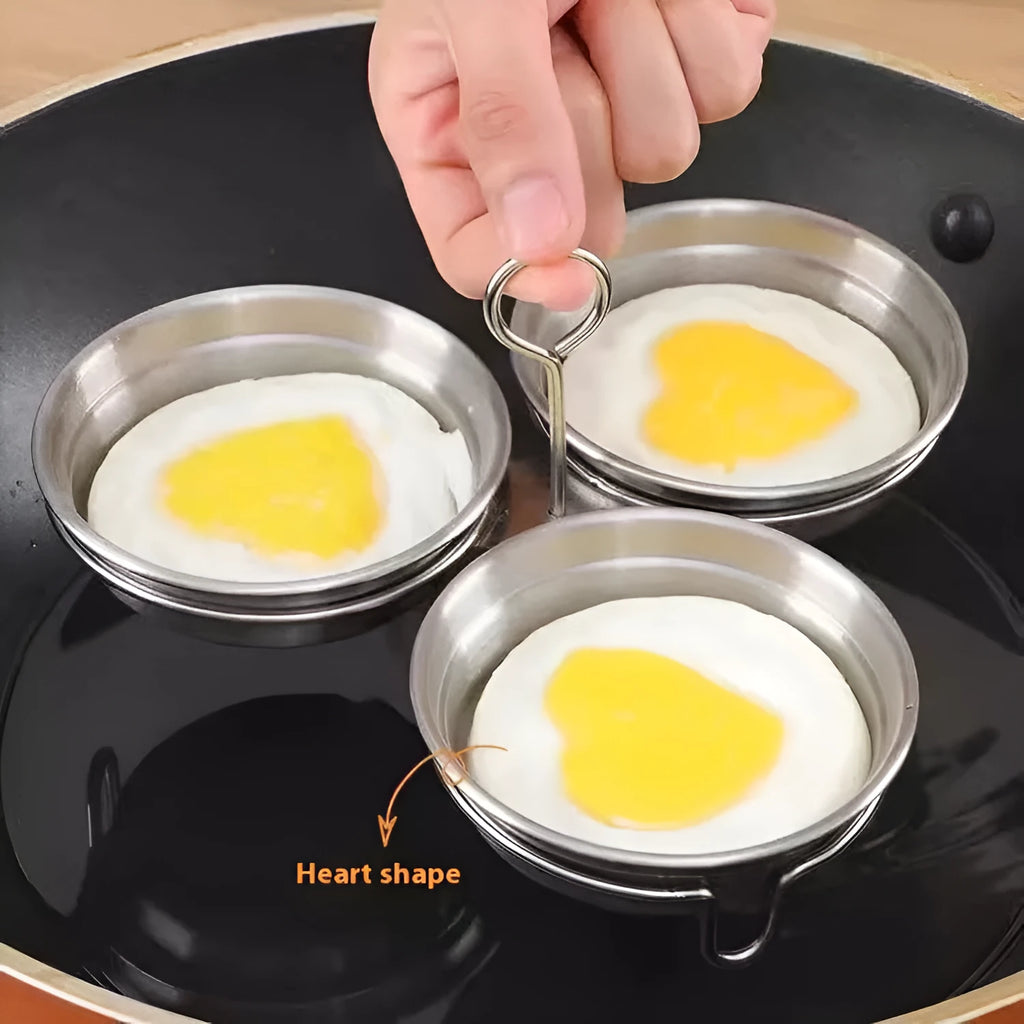 Stainless steel heart-shaped egg steamer for single-egg cooking