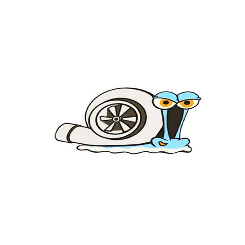 Reflective cartoon snail car sticker decal measuring 12 by 8 cm.