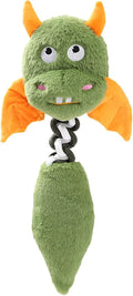 Large soft rabbit fleece plush dog toy with squeaker in green colour