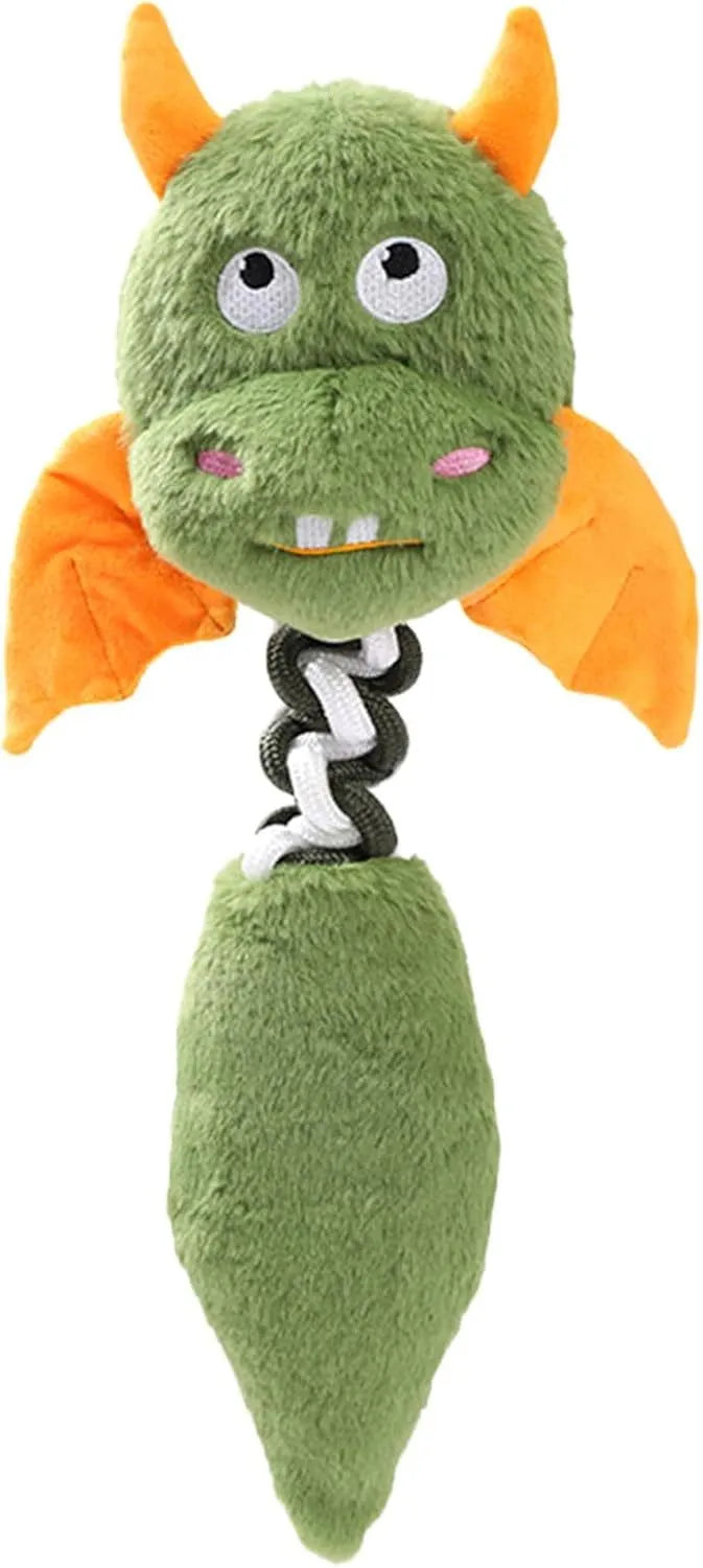 Large soft rabbit fleece plush dog toy with squeaker in green colour