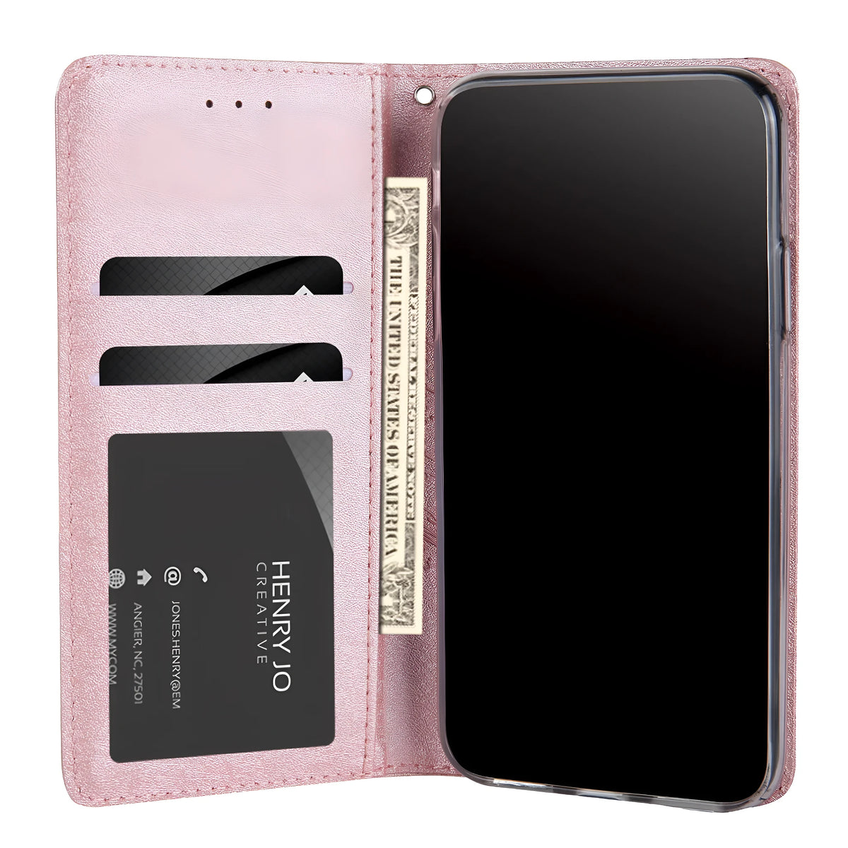 PU leather flip phone case with card holder slot for Apple iPhone