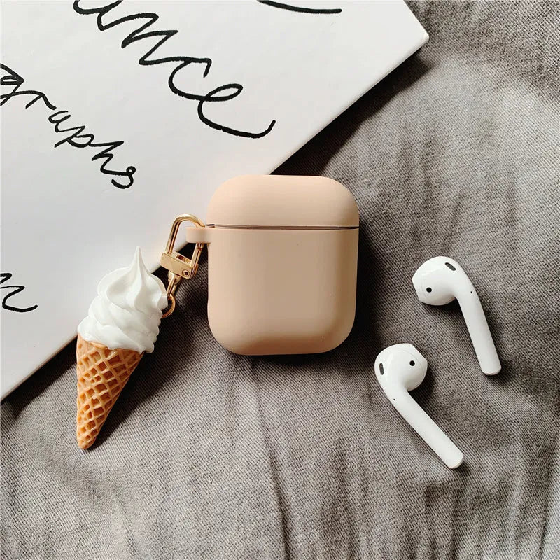 Silicone AirPods 2 case with cylinder ice cream design in assorted colours.