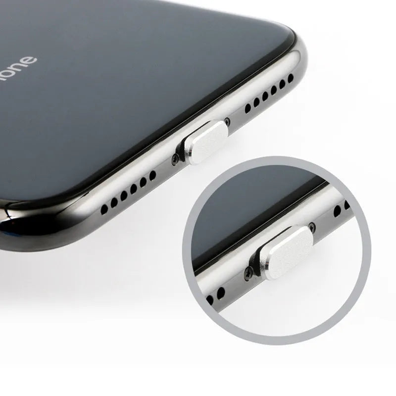 Aluminium alloy iPhone charging port dust plug in various colours for multiple iPhone models