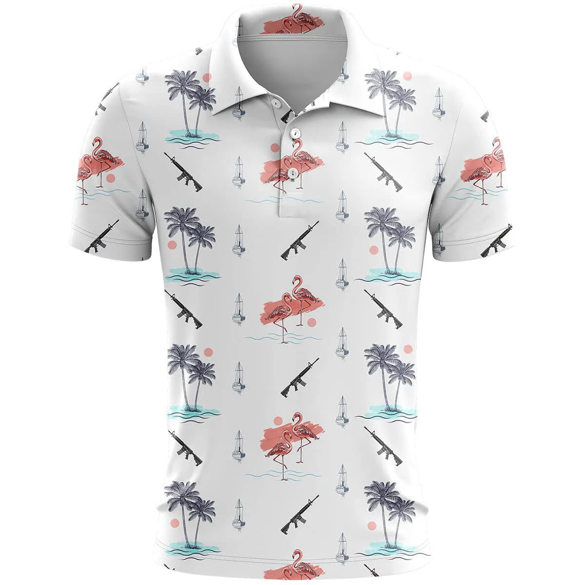 3D printed pattern on a loose fit short sleeve sports top made from bird eye polyester cloth.