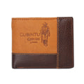 Soft cowhide leather Korean style wallet with personality car stitching and multiple compartments