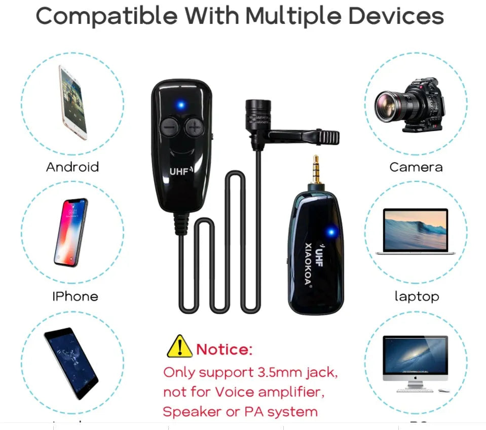 Black lavalier microphone with 3.5mm plug for mobile phone voice recording