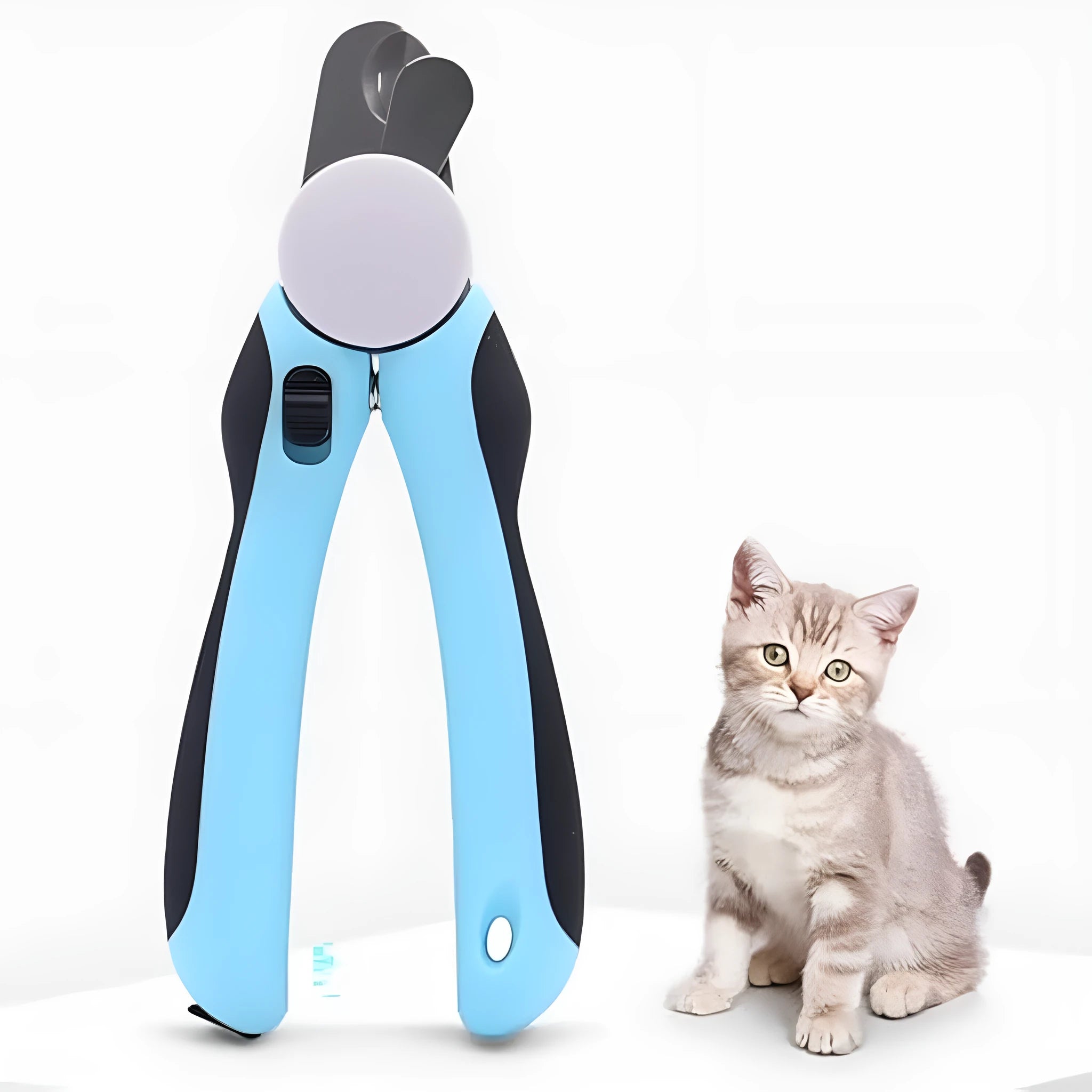 Blue heavy duty dog nail clippers with safety guard for large dogs and thick nails.