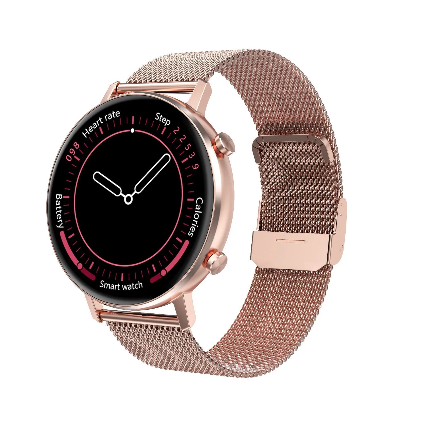 DT96 smart wristband with steel strap and 1.3 inch screen display