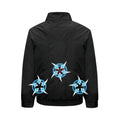 Men's smart cooling work jacket with fan holes in black or white polyester fabric