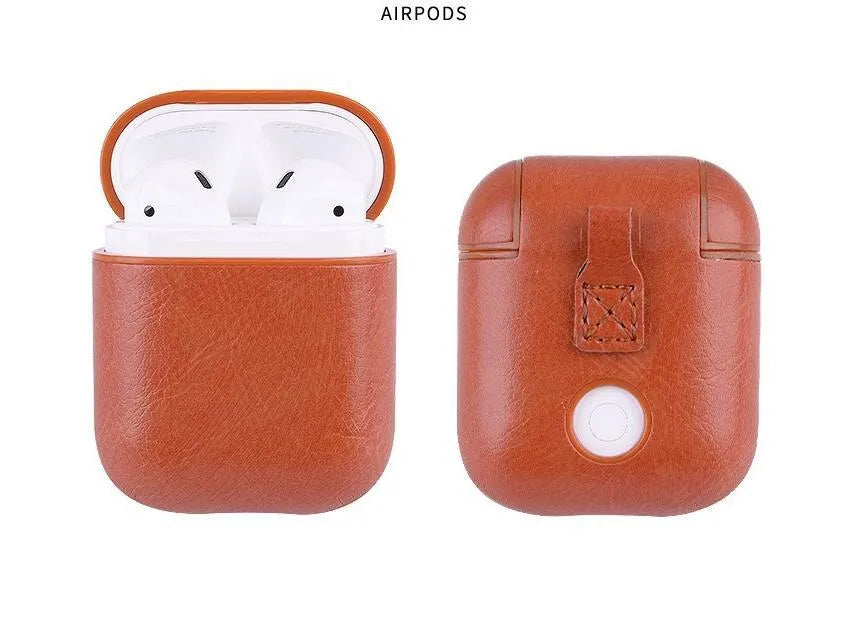 Genuine leather protective case cover for Apple AirPods charging case in multiple colours