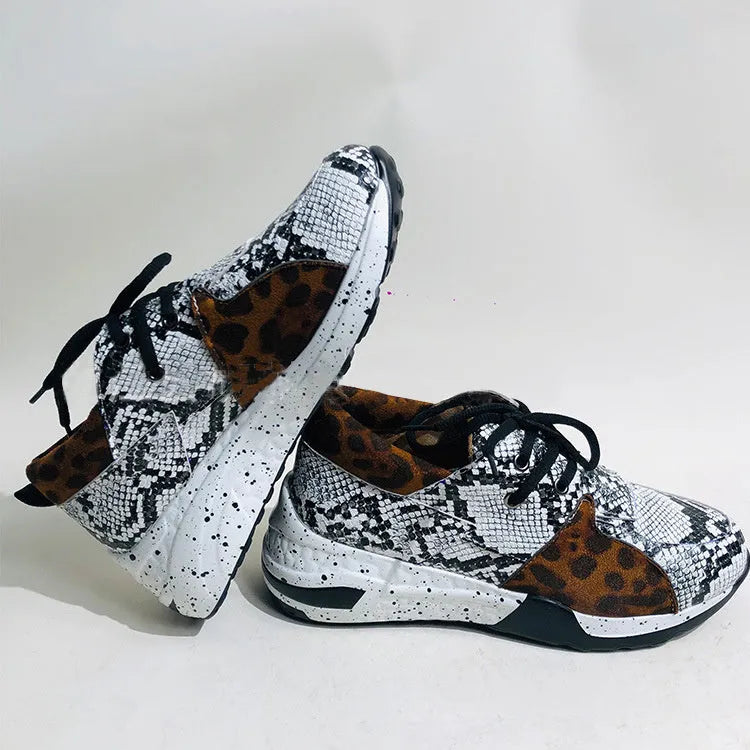 Women's casual sports shoes with suede upper, wedge heel, and round toe in multiple colour patterns