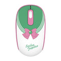Sailor Moon pink wireless optical mouse with USB receiver on desk