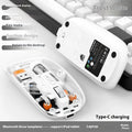 Transparent wireless computer mouse showing internal components with USB connector