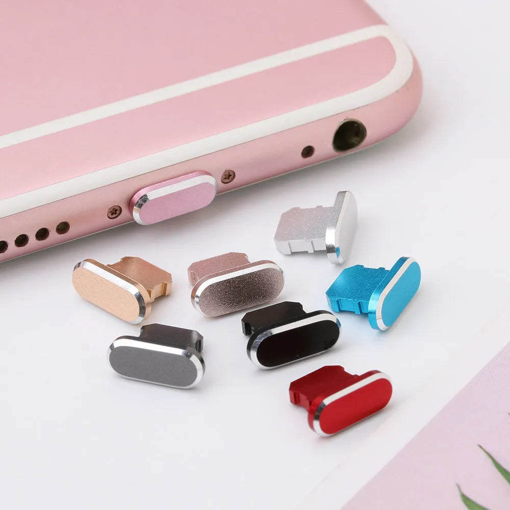 Aluminium alloy iPhone charging port dust plug in various colours for multiple iPhone models