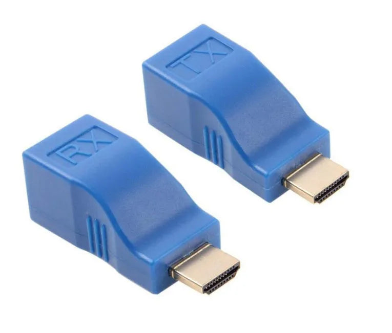 HDMI extender transmitter and receiver kit for extending 1080P signals up to 30 metres over Cat-5e cable