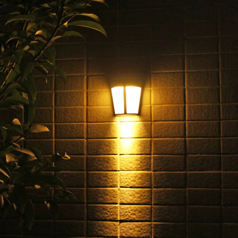 Solar wall lamp with 6 LED outdoor lights for garden courtyard waterproof IP65 rated