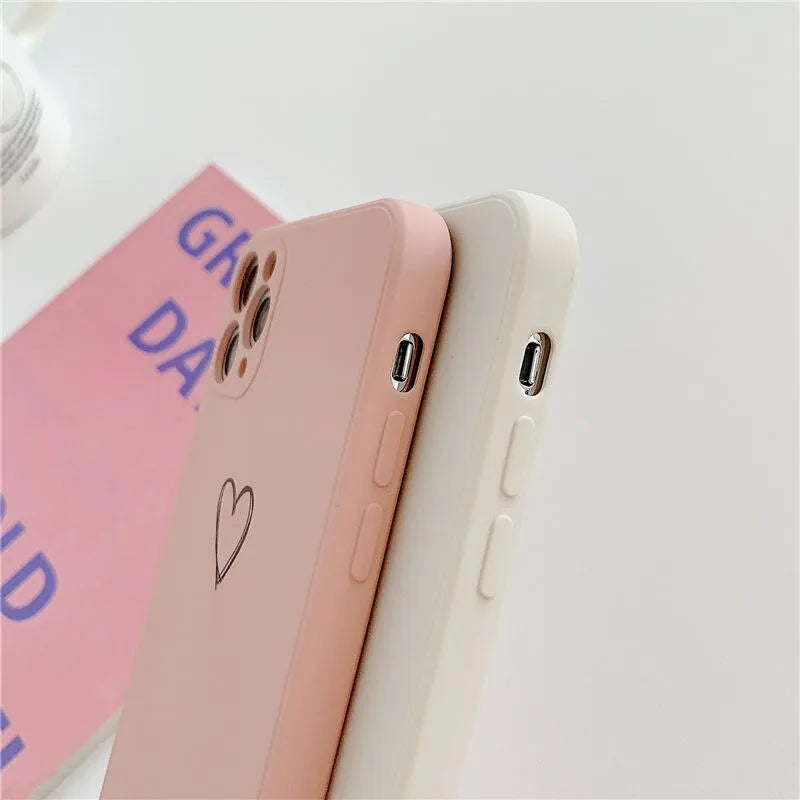 Solid colour TPU silicone back cover case for Apple iPhone on a table.