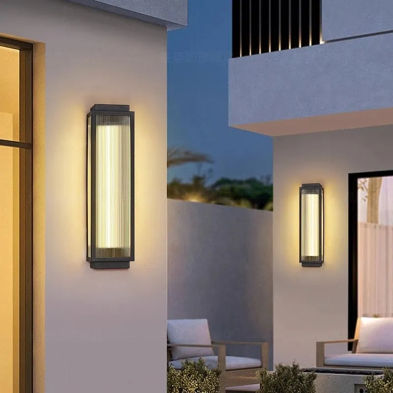 Stainless steel outdoor wall lamp with waterproof IP54 rating for garden and courtyard lighting