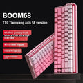 BOOM68 compact mechanical gaming keyboard with RGB backlighting on a desk
