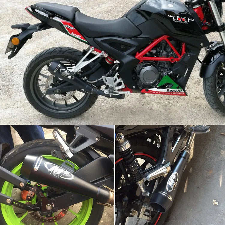 Universal M4 motorcycle exhaust pipe for large displacement bikes in multiple colour options