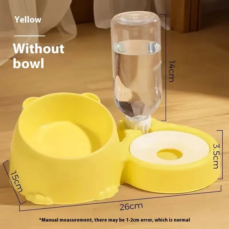 Double bowl automatic drinking pet basin with stainless steel ceramic design in haze blue colour