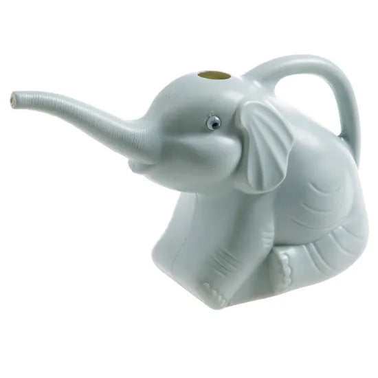 Elephant-shaped pink children's watering can with long nozzle and baby bottle handle