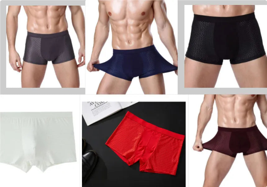 Men's modal ice silk underwear with U-convex design in multiple colour options