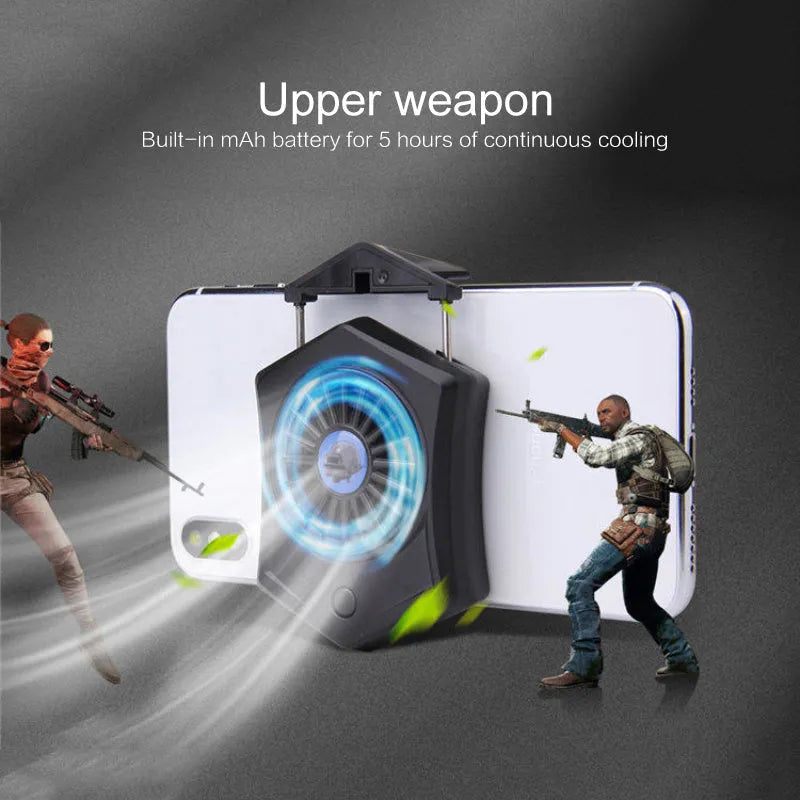 Black and white USB mobile phone radiator cooling fan for gaming consoles and smartphones