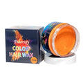 120g jar of hair styling clay shown in multiple colour options including blue, green, red, and grey.