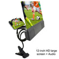 12-inch foldable mobile phone screen amplifier with built-in speakers and adjustable gooseneck