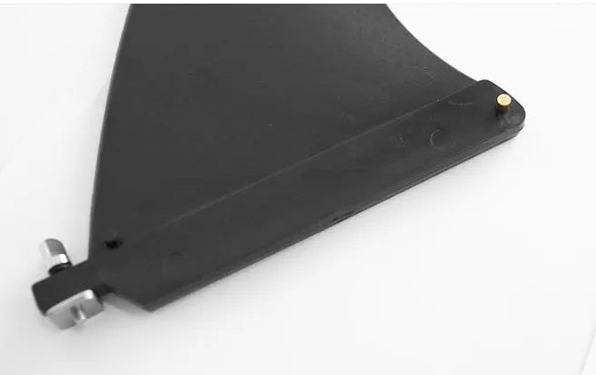 SUP paddle with attached plastic water dispenser and large removable fish fins