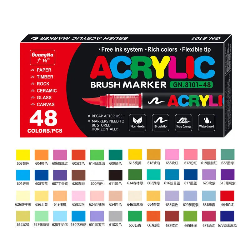 Set of acrylic marker pens for painting and graffiti art in multiple colour options