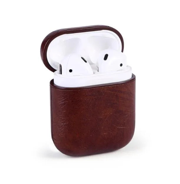Genuine leather protective case cover for Apple AirPods charging case in multiple colours
