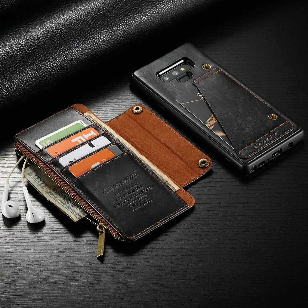 PU leather flip phone case for Samsung Note9 in black, brown and red colour options