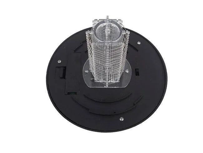 Black solar insect killing mosquito lawn lamp with 42cm height and 14cm diameter lamp head for garden pest control