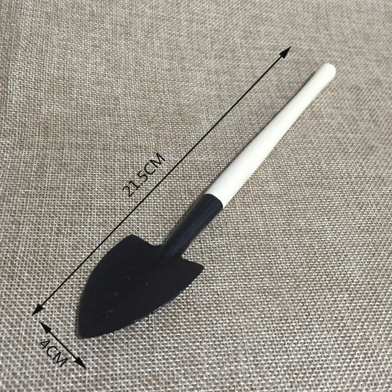 Succulent gardening tool set with watering can, tweezers, mini shovel, and rake for cactus care.