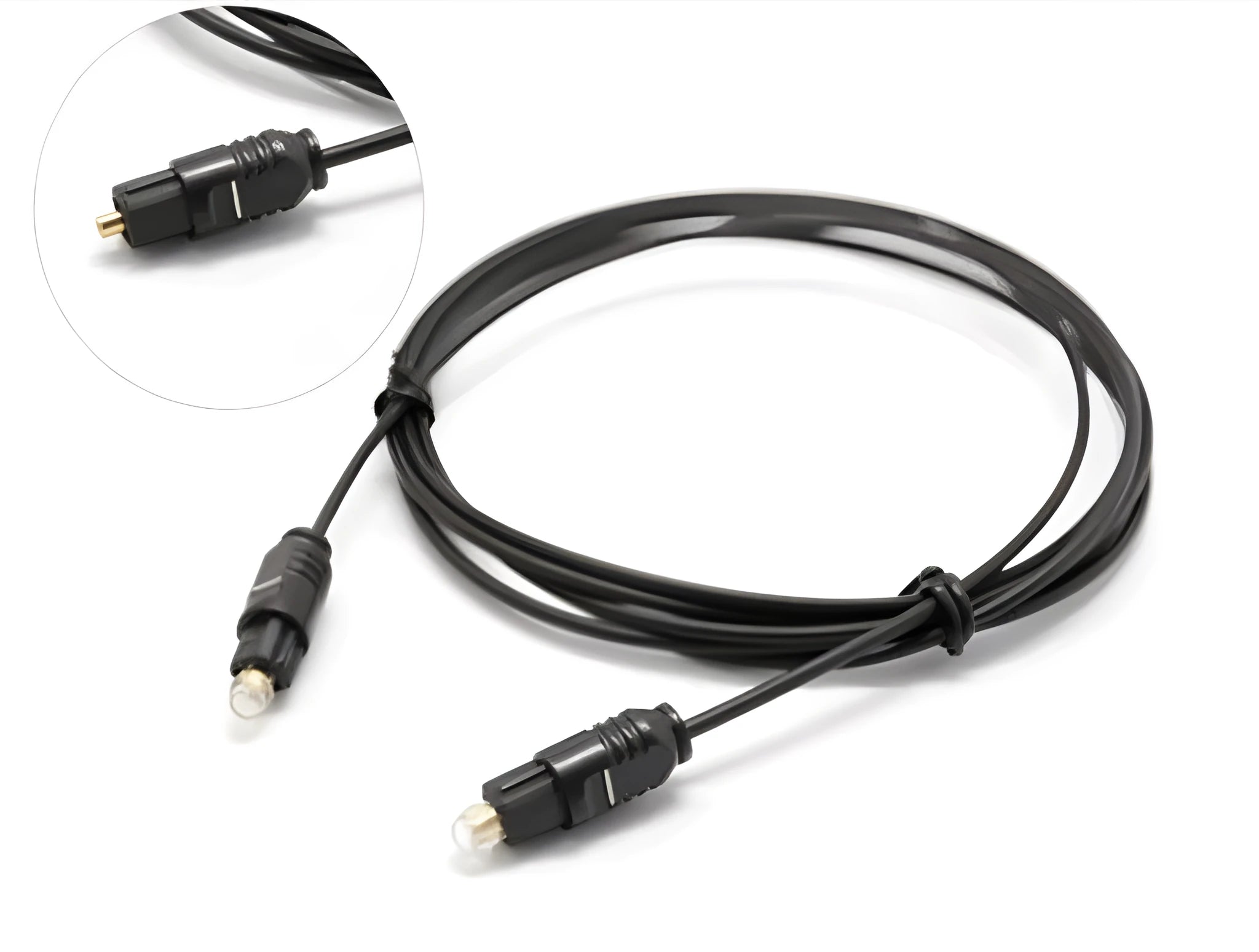 Black OD2.2 digital audio optical fibre cable with PVC jacket and imported fibre core for home theatre